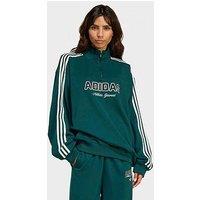 Adidas Originals Womens Quarter Zip Sweat - Green