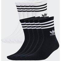 Adidas Originals Unisex 3 Stripe Crew Socks 10 Pack -Black/White