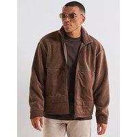Adidas Originals Men'S Premium Essentials Polarfleece Full Zip - Brown