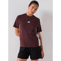 Adidas Sportswear Women'S Essentials 3-Stripes Cotton T-Shirt - Brown