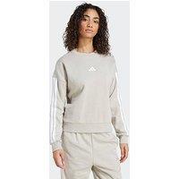 Adidas Sportswear Women'S Essentials 3-Stripes Fleece Sweatshirt - Grey