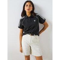 Adidas Originals Women'S Sst Adicolor Short Sleeve Polo - Black