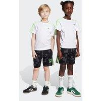 Adidas Originals Kids Unisex X Minecraft Shorts And T-Shirt Set - White