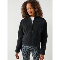 Adidas Sportswear Women'S City Tech High Pile Fleece Half-Zip - Black
