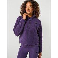 Adidas Sportswear Women'S City Tech High Pile Fleece Half-Zip - Purple