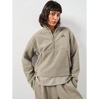 Adidas Sportswear Women'S City Tech High Pile Fleece Half-Zip - Green