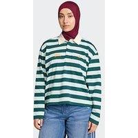 Adidas Originals Womens Long Sleeve Graphic Polo - Green