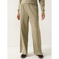 Adidas Sportswear Womens Wide Leg Ribbed Pant - Green