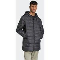 Adidas Sportswear Men'S Essentials Climawarm 3 Stripes Light Down Hooded Parkas - Black