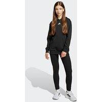 Adidas Sportswear Junior Girls Hooded Tracksuit - Black
