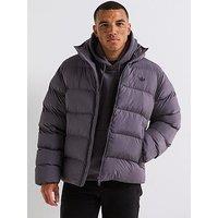 Adidas Originals Men'S Tonal Hooded Puffer Jacket - Multicolour - Grey Strata