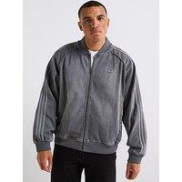 Adidas Originals Men'S Adicolor Loose Denim Wash Jacket - Dark Grey