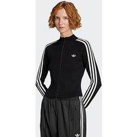 Adidas Originals Women'S Adicolor 3 Stripes Slim Knit Track Top - Black