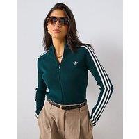 Adidas Originals Women'S Adicolor 3 Stripes Slim Knit Track Top - Green