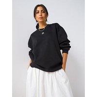 Adidas Originals Women'S Essentials Oversized Fleece Crew - Black