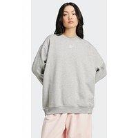 Adidas Originals Women'S Essentials Fleece Oversized Crew Sweatshirt - Grey