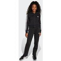 Adidas Sportswear Junior Girls Fleece Hoodie And Pant Tracksuit- Black