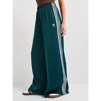 Adidas Originals Women'S Adicolor Satin Wide Leg Joggers - Green