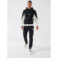 Adidas Sportswear Men'S Sportswear Fleece Colorblock Hooded Tracksuit - Black