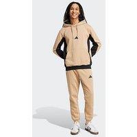 Adidas Sportswear Men'S Fleece Colorblock Hooded Tracksuit - Brown