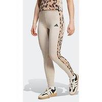 Adidas Sportswear Women'S Animal Print 3-Stripes High Rise Leggings - Grey