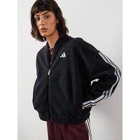 Adidas Sportswear Women'S Holiday High Pile Fleece Full-Zip - Black