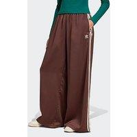 Adidas Originals Women'S Adicolor Tracksuit Pants With Satin Wide Leg - Brown