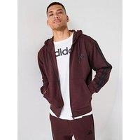 Adidas Sportswear Men'S Essential 3-Stripes Fleece Hoodie - Brown