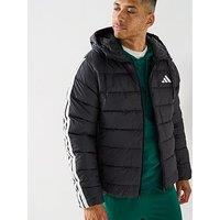 Adidas Sportswear Men'S Essentials Climawarm 3 Stripes Synthetic Down Jackets - Black