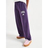 Adidas Sportswear Junior Girls Wide Leg Sweat Pants - Purple