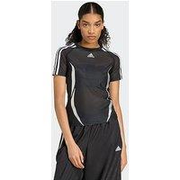 Adidas Originals Womens Teamgeist Tight Sheer T-Shirt - Black