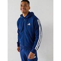 Adidas Sportswear Men'S Essentials 3-Stripes Fleece Hoodie - Blue
