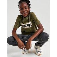 Adidas Sportswear Junior Boys Camo Linear Graphic T-Shirt -Green