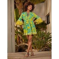 Joe Browns Joyful Printed Cotton Tunic Dress - Yellow