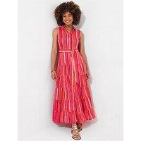 Joe Browns Petite Lucy Stripe Sleeveless Maxi Dress - Pink