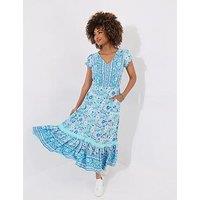 Joe Browns Petite Floral Fancy Printed Maxi Dress - Blue