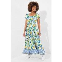 Joe Browns Petite Sicilian Summer Crinkle Cotton Dress - White
