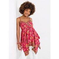 Joe Browns Dippy Hem Printed Tunic Top - Pink