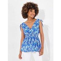 Joe Browns Santorini Blues Tie Shoulder Top - Blue