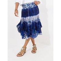 Joe Browns Ocean Blues Tie-Dye Cut-About Skirt - Blue