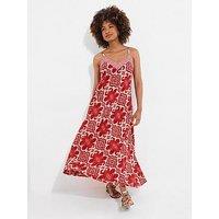Joe Browns Ula Printed Maxi Dress - Red