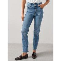 V By Very Shaping Straight Fit Jeans - Mid Wash