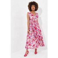 Joe Browns Freya Floral Sequin Maxi Dress - Pink
