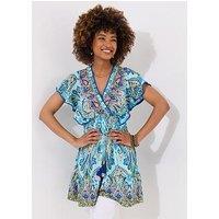 Joe Browns Ophelia Printed And Embroidered Tunic - Blue