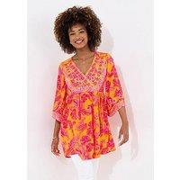 Joe Browns The Heat Of Summer Embroidered Tunic - Orange