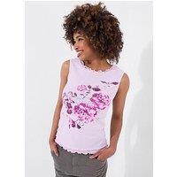 Joe Browns Summer Bloom Layered Mesh Vest - White