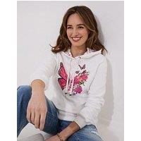 Joe Browns Beautiful Butterfly Graphic Hoodie - White