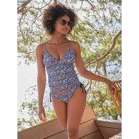 Fatface Leven Woodblock Tankini Top - Blue