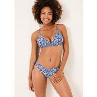 Fatface Bonne Woodblock Bikini Bottom - Blue