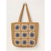 Fatface Straw Bag - Beige
